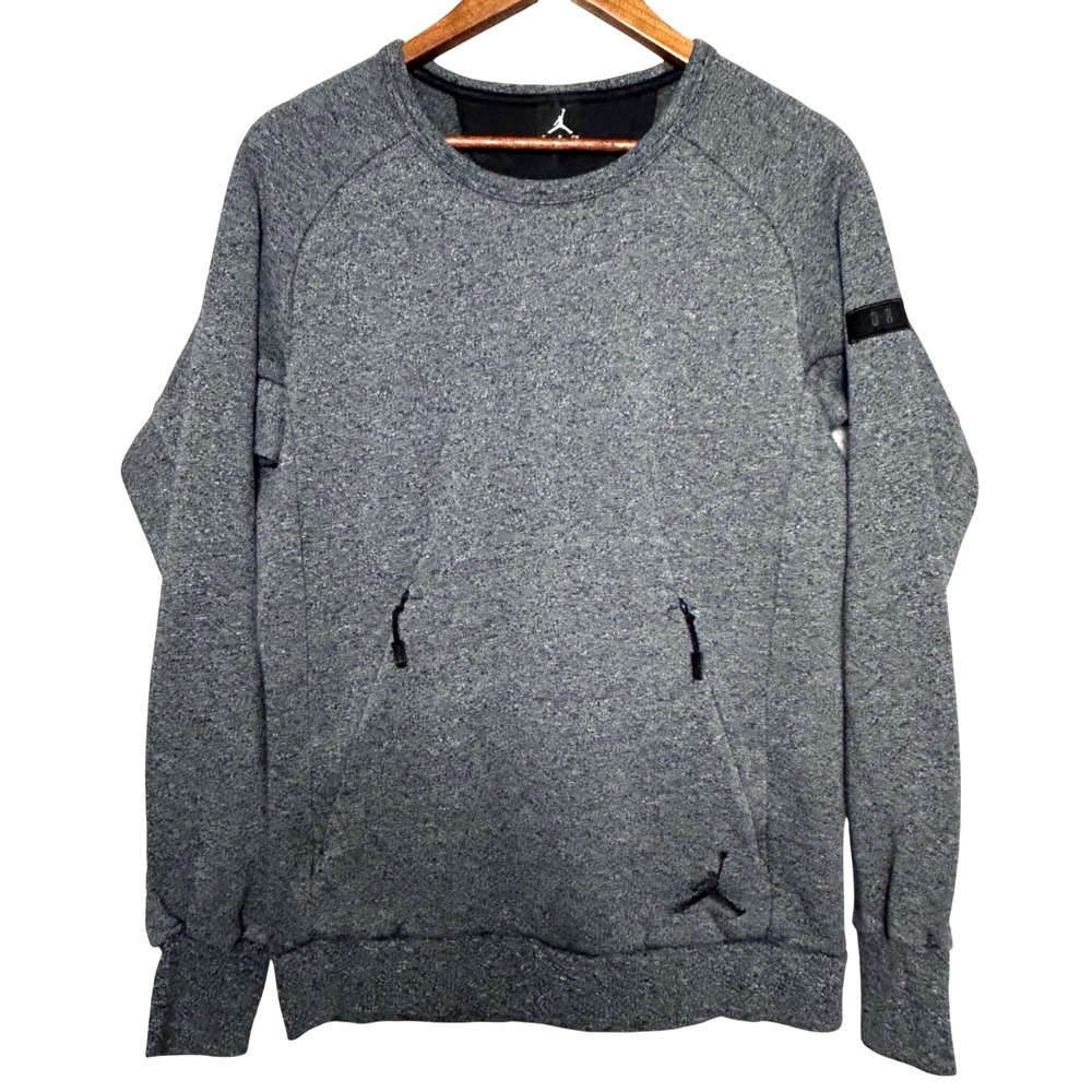 Jordan Air Icon Crewneck‎ Sweatshirt Pullover Mens Small S Gray